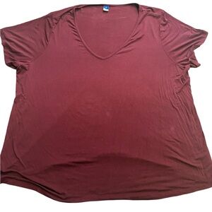Old Navy Burgundy V-Neck Short Sleeve Tee